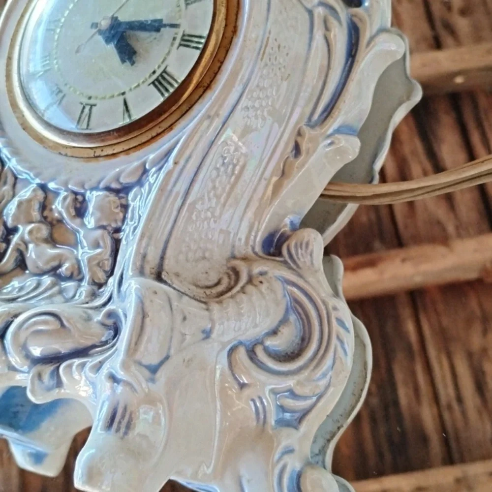 Elegant Blue and White Wall Clock